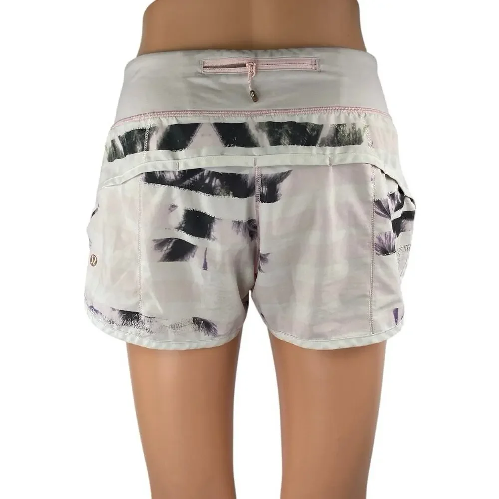 Lululemon Run Speed Women's Multicolor Striped Workout Athletic Shorts Size 4
